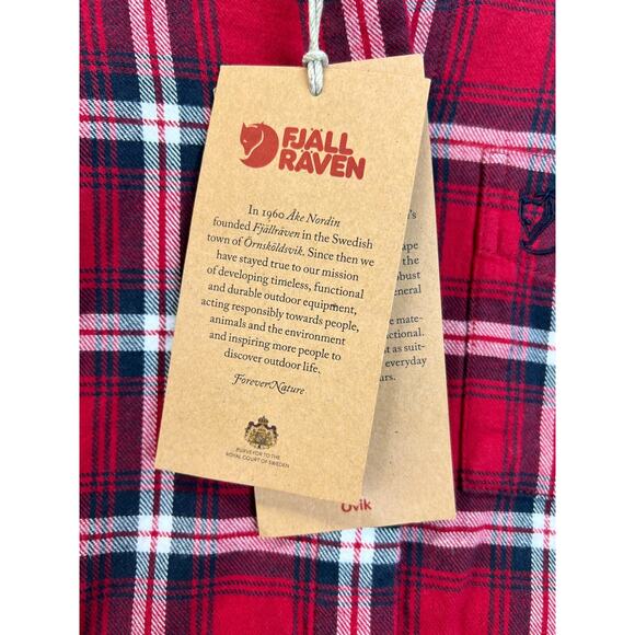 Fjallraven Women's Ovik Flannel Long Sleeve Shirt Deep Red Size X-Small Outdoor - Picture 5 of 16
